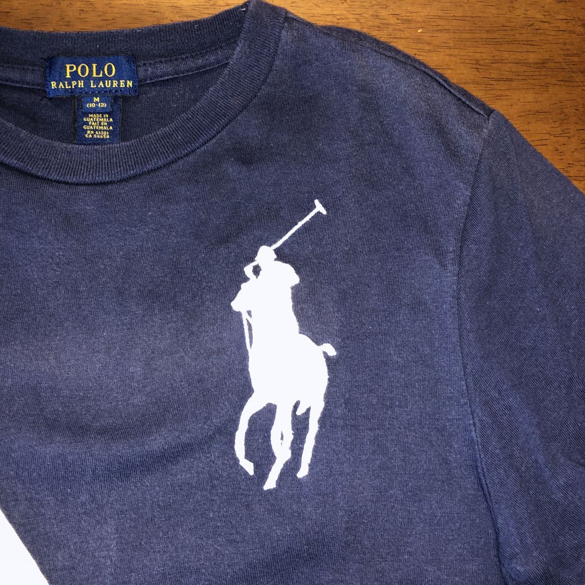 【RALPH LAUREN/ラルフローレン】半袖Ｔシャツ　Ｍサイズ/150㎝　ビッグポニー　中古　ネイビー　①