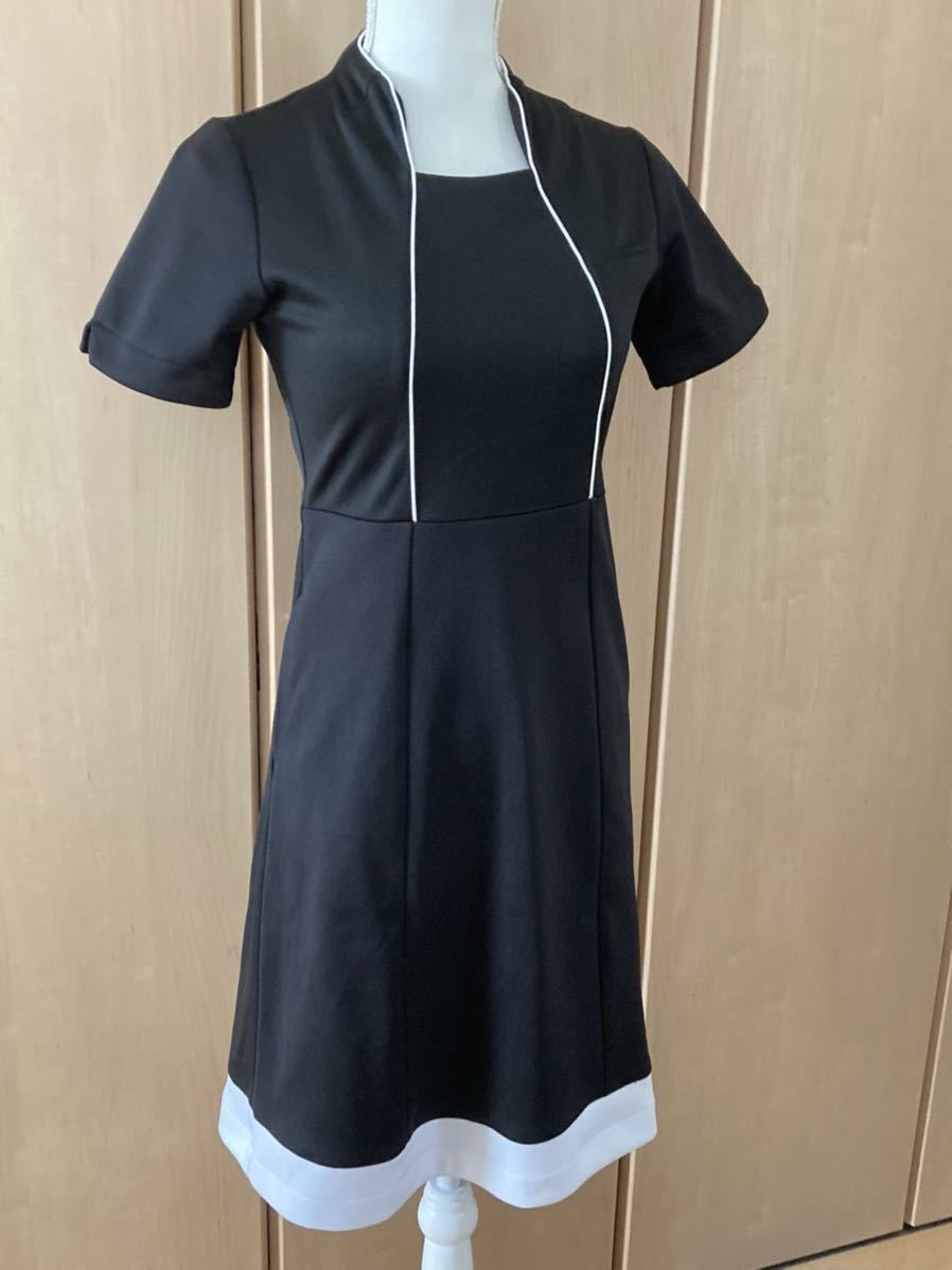 ★ 新品 3Ｌ アンフェミエ製 エステサロン ビューティウェア スタンドネックストレッチ ユニフォーム ワンピース制服 ★半袖ワンピース