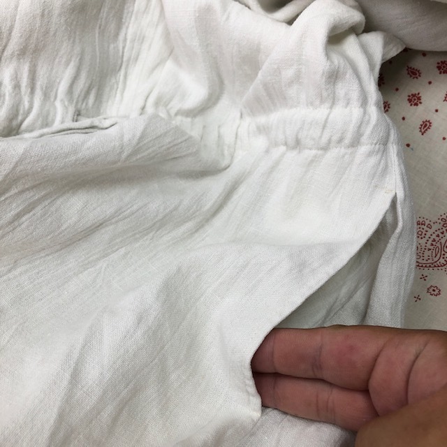 レトロ古着 80s BIGI 肉厚ラミーリネン ロングワンピース 生成り M~L