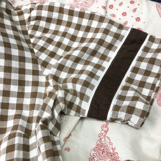 EURO古着 70s~80s チェック柄 チロルワンピース M~L ブラウン