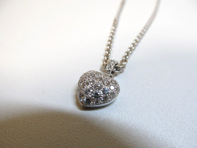  second mail order Cartier pave diamond Heart necklace 