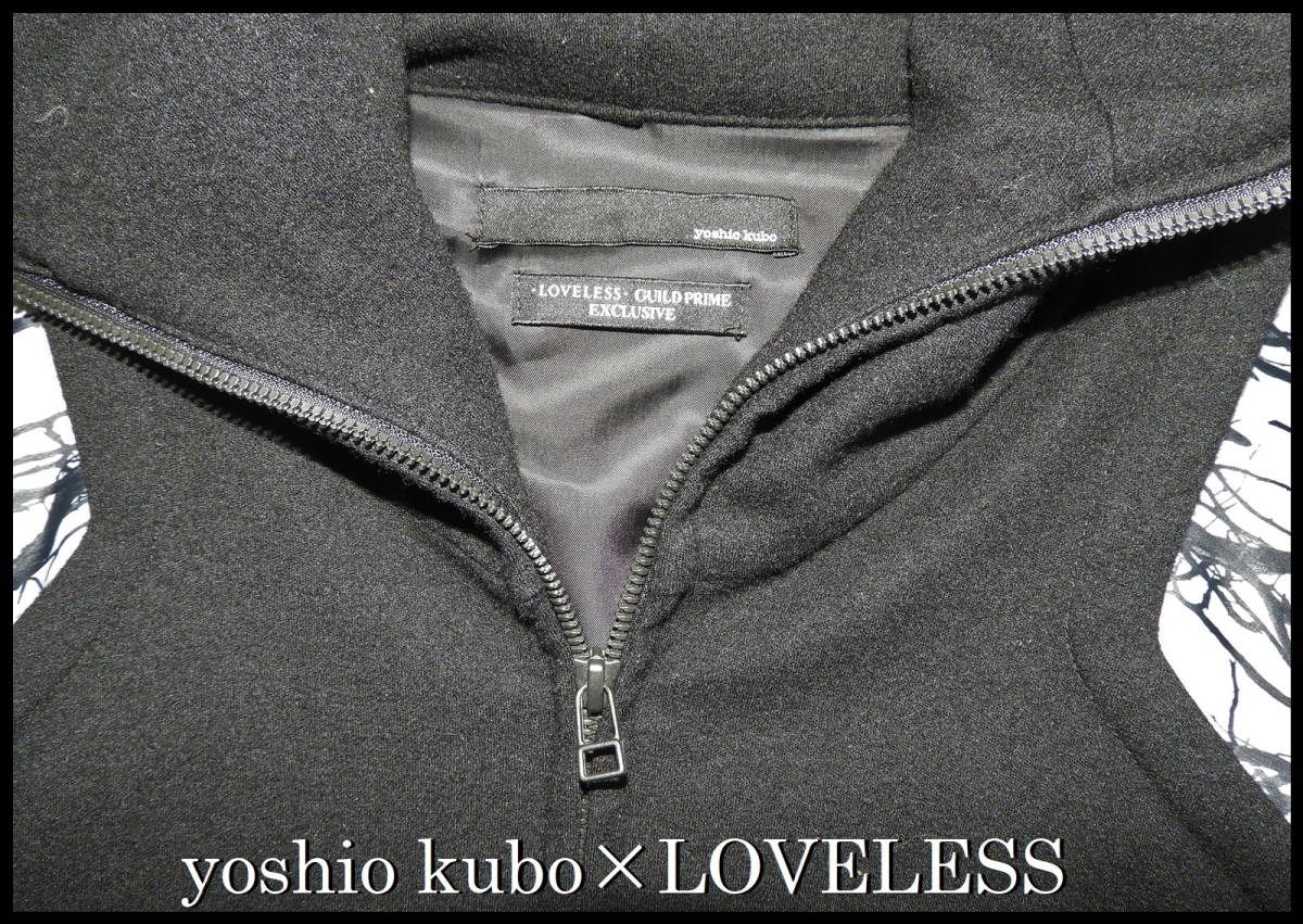 レア yoshio kubo LOVELESS フードジャケット ウール ナイロン ラブレス ヨシオクボ ブラック カモフラツリー M L 美品 日本製 完売_画像5