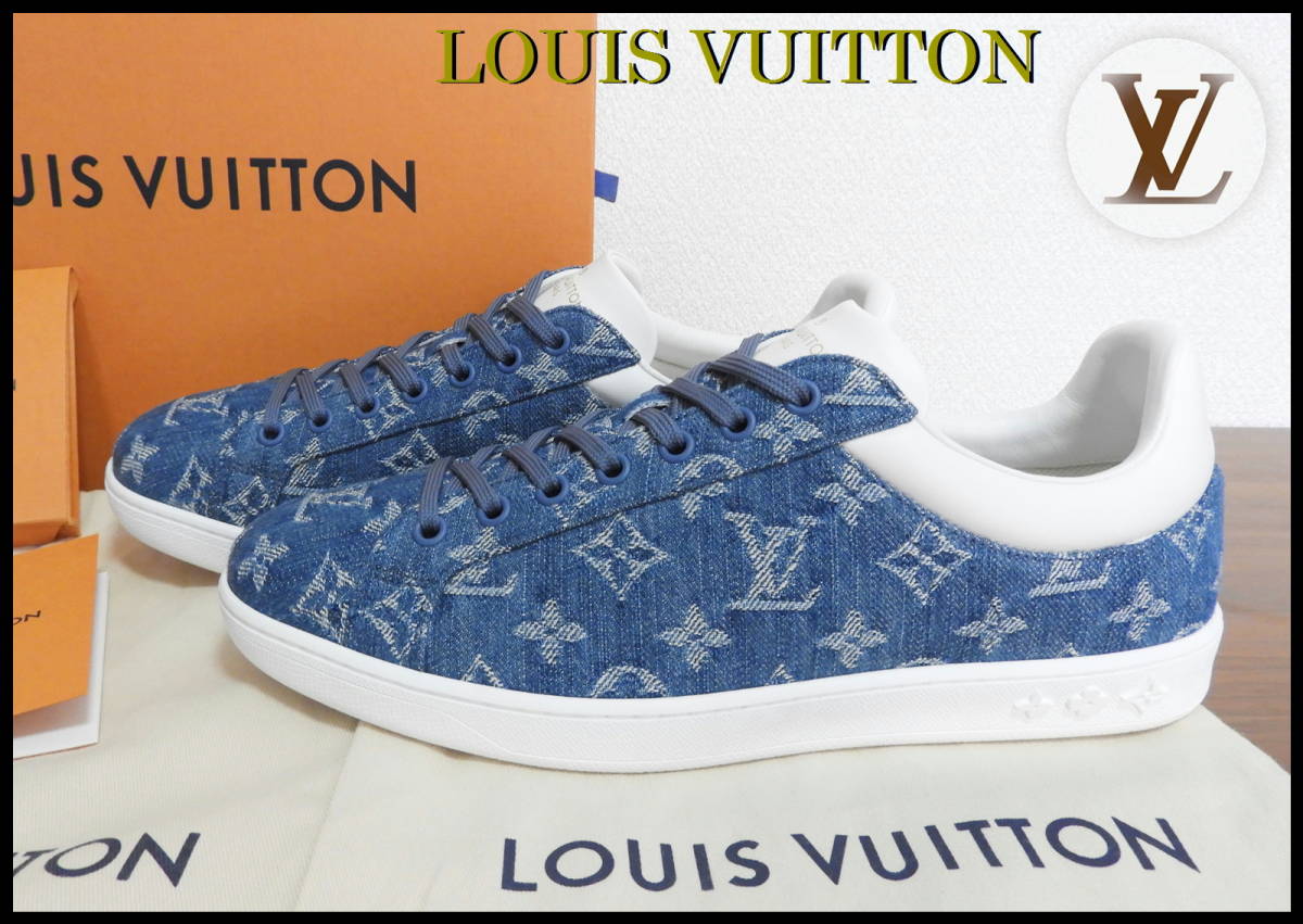 即完売 LOUIS VUITTON デニムスニーカー モノグラム メンズ 7 ブルー