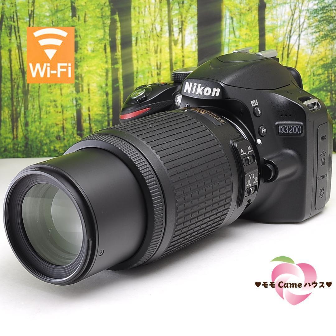 オンライン買い物 D3200 Nikon 一眼レフカメラ 望遠付き ダブルズームキット デジタルカメラ
