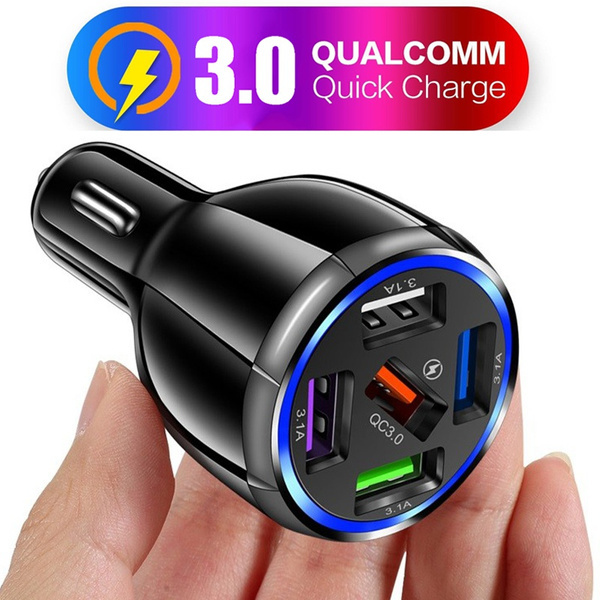  popular 15A QC3.0 5 port multifunction charge cigar socket car charger USB in-vehicle charger Quick Charge XZ/XZ2 Galaxy S9/S8 GoPro Hero