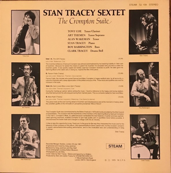 アナログ STAN TRACEY SEXTET / THE CROMPTON SUITE（輸入盤LP）_画像2