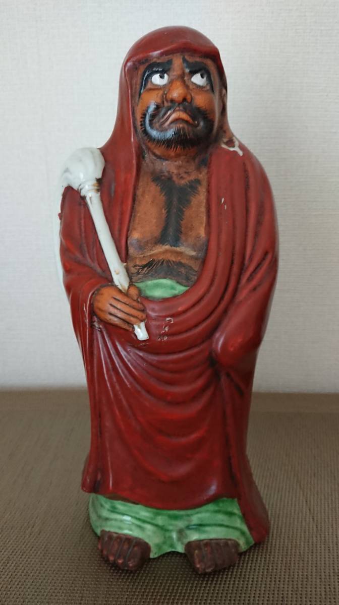 九谷焼 達磨大師立像 縁起物 ダルマ 仏教美術 置物 高さ：30cm(その他 