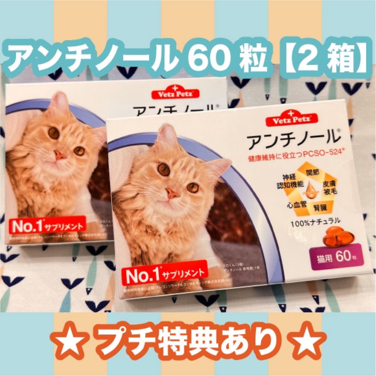 アンチノール 猫用 60粒 2箱〈おまけ付き〉 | contifarma.pe