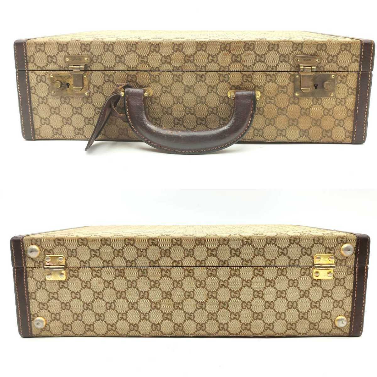 1円~GUCCI グッチ オールドグッチ トランクケース キャンバス レザー