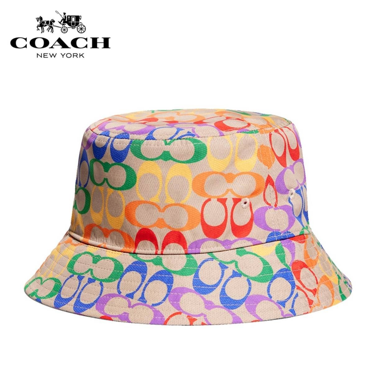 COACH☆C9122】コーチ 新作♪ 帽子『レインボー シグネチャー バケット