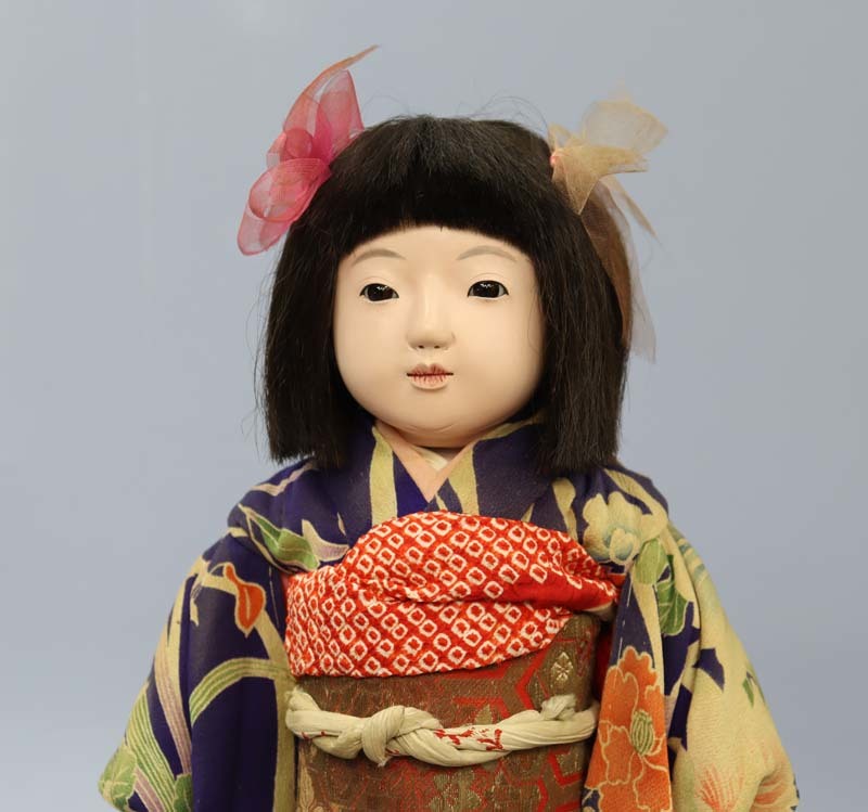 □即決□ 湯本商店特製 市松人形 女の子 42cm 無銘 昭和初期 □即決□ 湯本商店特製 市松人形 女の子 42cm 無銘 昭和初期