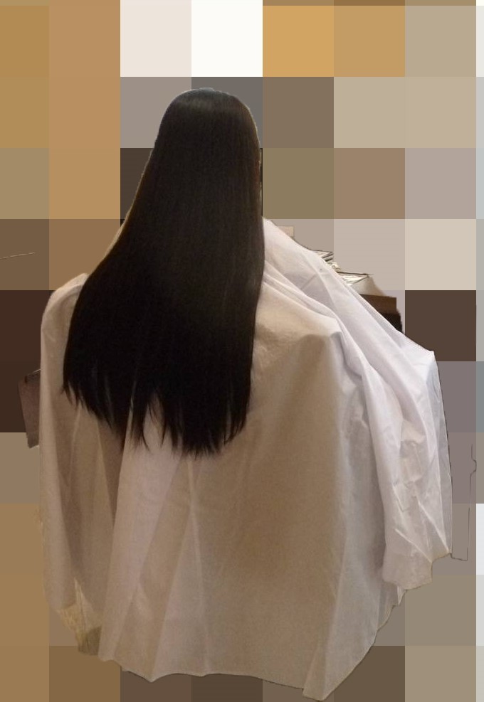 【17歳】 髪束 36cm 120g 髪の毛 ウィッグ 【日本人】「648」