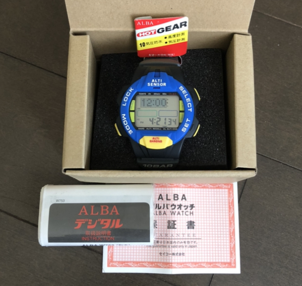 激レア ! SEIKO ALBA HOT GEAR センサー ウォッチ DIGITAL 高度 気圧 ...