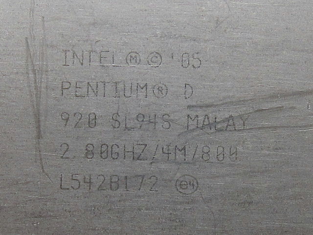 LGA775 Pentium D 920 2.80GHZ/4M/800 1500/30718_画像2