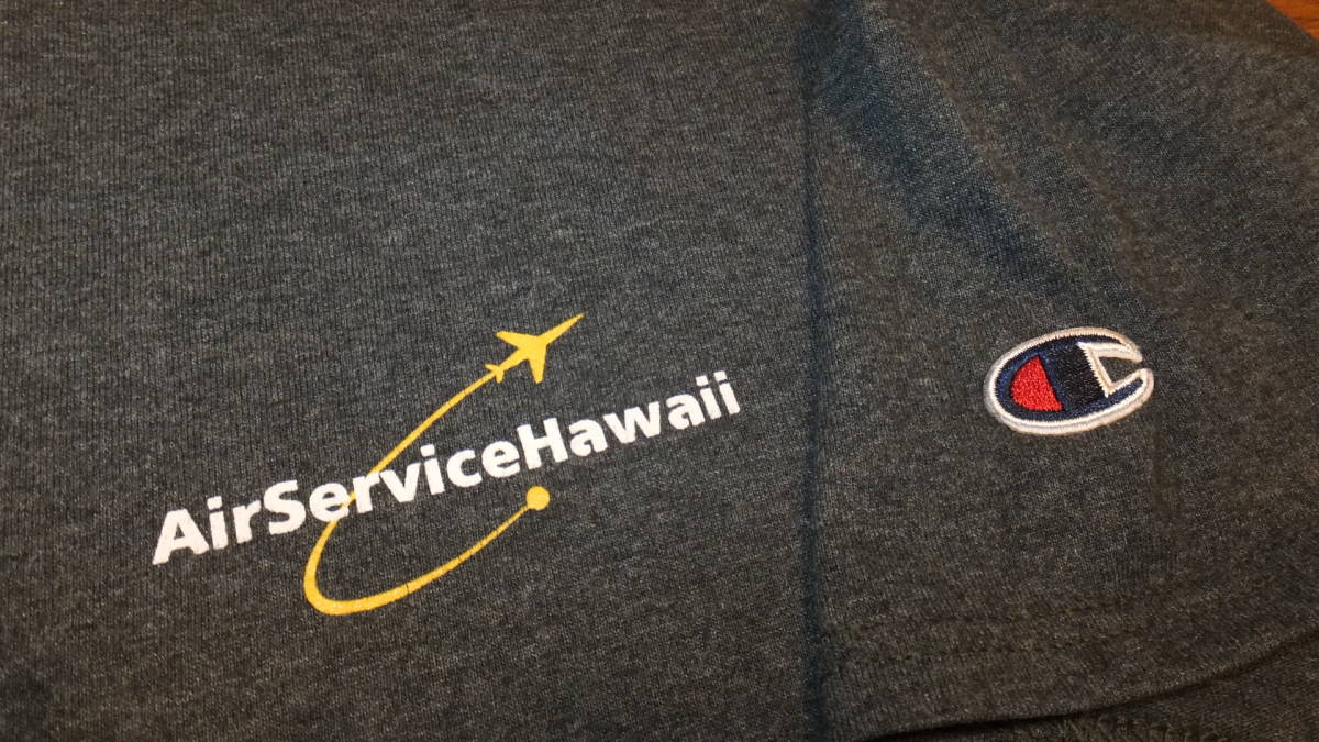 【HAWAII】エアサービス ハワイ AIR SERVICE HAWAII Tシャツサイズ2XL グレイ　ホノルル　HONOLULU_出発到着、燃料ケータリング、フラダンス