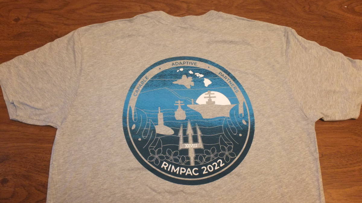 【RIMPAC】2022 ハワイ 環太平洋合同演習 リムパック US NAVY 米海軍 Tシャツ サイズXL HAWAII 多国間軍事演習 DDH-183 いずも JMSDF_【RIMPAC】2022 ハワイ 環太平洋合同演習