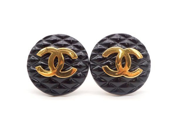 ソフトパープル 【CHANEL】イヤリング ココマーク 刻印 ヴィンテージ
