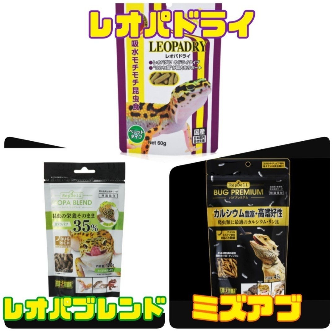 説明文必読 レオパブレンド10粒 レオパドライ10粒 アメリカミズアブの ...