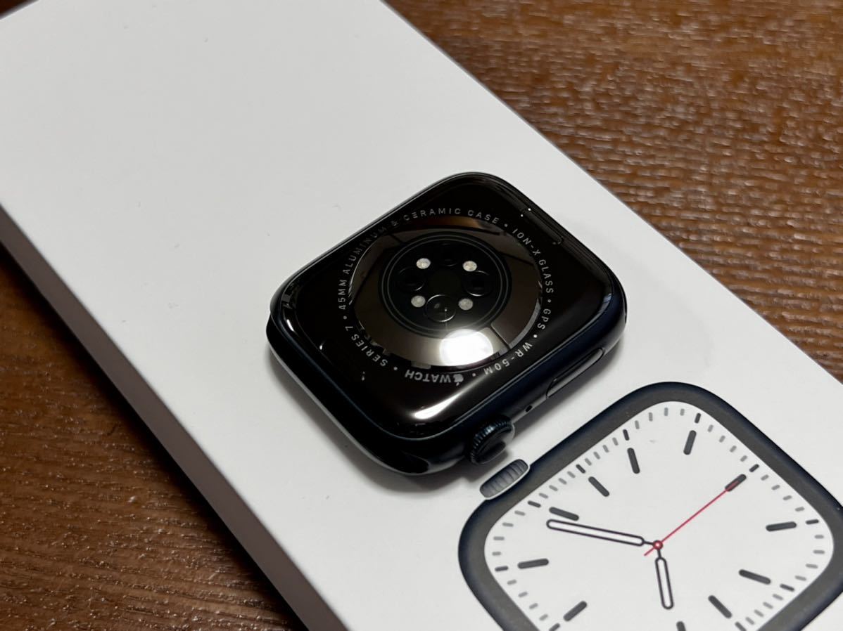 ★ バッテリー100% ★ アップルウォッチ Apple Watch Series 7 45mm ミッドナイト アルミニウム GPS 純正品 ミッドナイト スポーツバンド