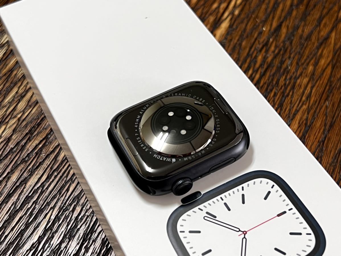 ★ 美品 バッテリー100% ★ アップルウォッチ Apple Watch Series 7 45mm ミッドナイト アルミニウム GPS 純正品 スポーツバンド
