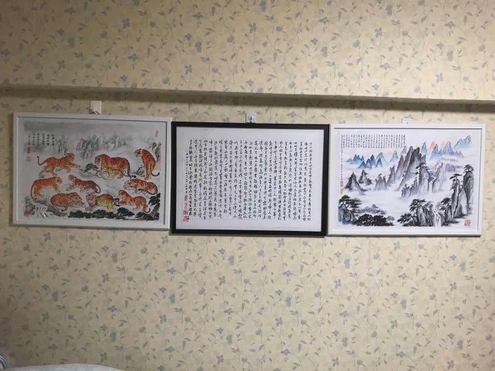 肉筆 水墨山水画【風水山水図】新築 新宅 引越 開運絵画 縁起物 贈り物最適最高 真作 高級工芸美術師 開運風水絵画