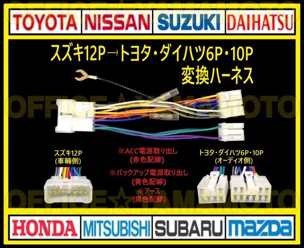 Suzuki 12p → Toyota daihatsu 6p10p Audio Navi TV Radio Radio