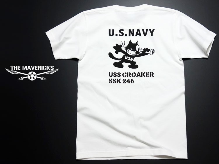 極厚 スーパーヘビーウェイト ミリタリー Tシャツ S 米海軍 NAVY CROAKER 白 ホワイト_画像5