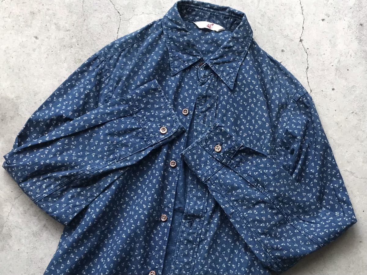れなし 45rpm インディゴ花柄シャツ 3 F18uA-m75308852818 ください