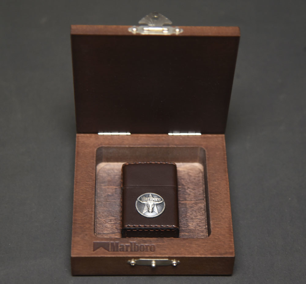 ヤフオク! - Marlboro マルボロ 革巻き レザー Zippo 未...