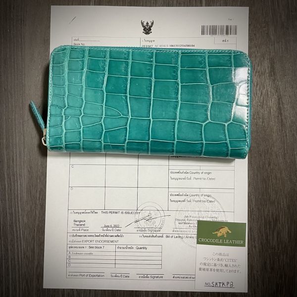 ☆特注 内装ピンクベージュ 高級 シャイニング クロコダイル 長財布