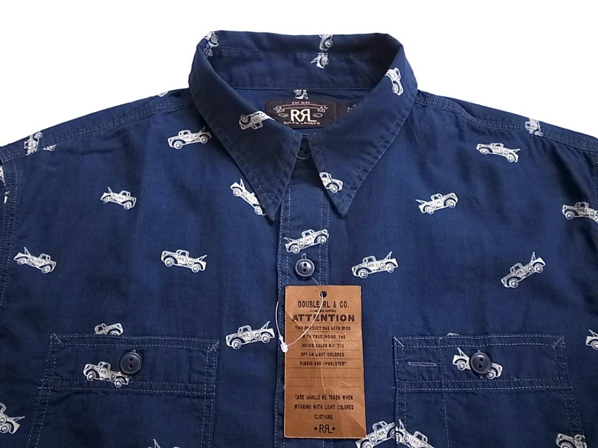 RRL インディゴ ピックアップトラック総柄 シャツ sizeL