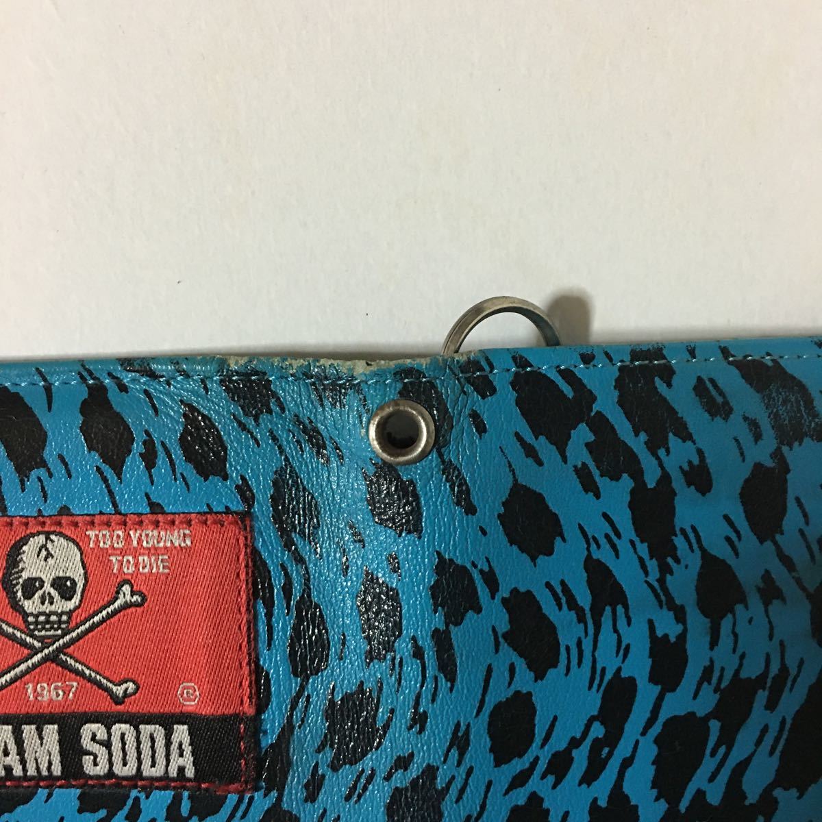 クリームソーダ CREAM SODA クリームソーダ財布 水色ヒョウ柄 ピンクドラゴン 中古品