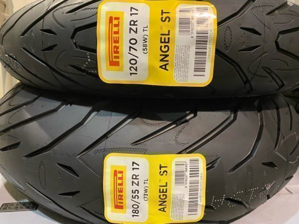 セット 25,100円～ (RBA002.74) 　120/70ZR17 + 180/55ZR17　 ピレリ　ANGEL ST　　前輪後輪セット　180/55/17 180-55-17 XJR1300_画像1