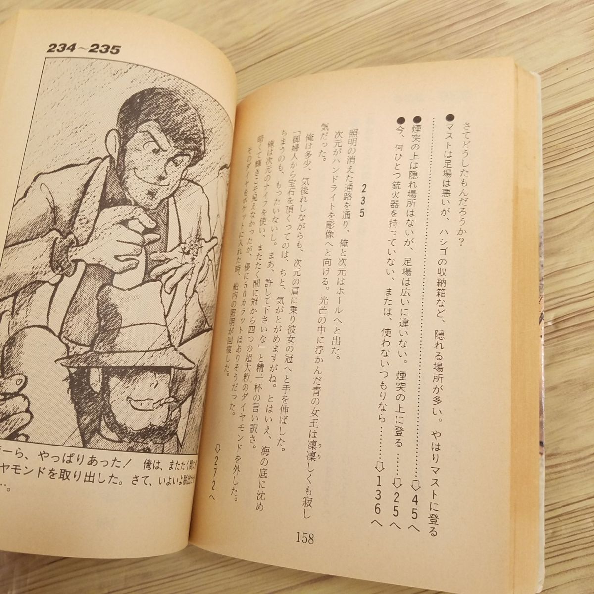 ゲームブック[ルパン三世ゲームブック3　青の女王強奪作戦（1986年4月第1刷）（訳アリ）] 双葉社 豪華客船が舞台_画像8