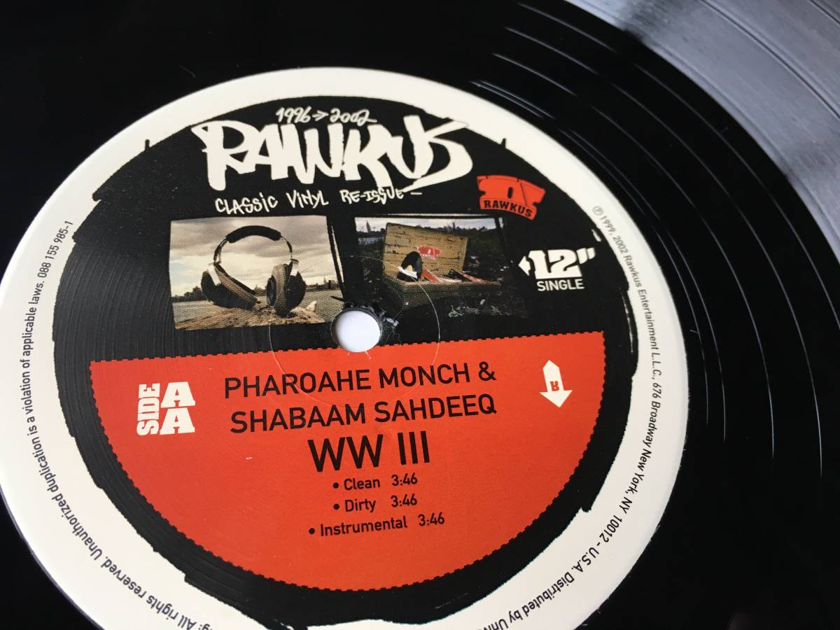 22614*Eminem/Pharoahe Monch & Shabaam Sahdeeq - Any Man/WW III/2002 year Instrumentala Capella 12inch LP analogue record 