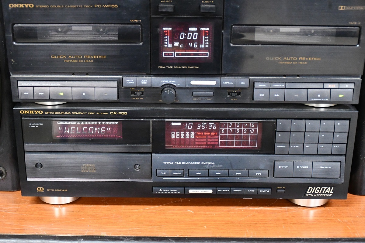 SH7-39 現状品 ONKYO オンキョー システムコンポ PT-F77/PA-F55/PE-F33