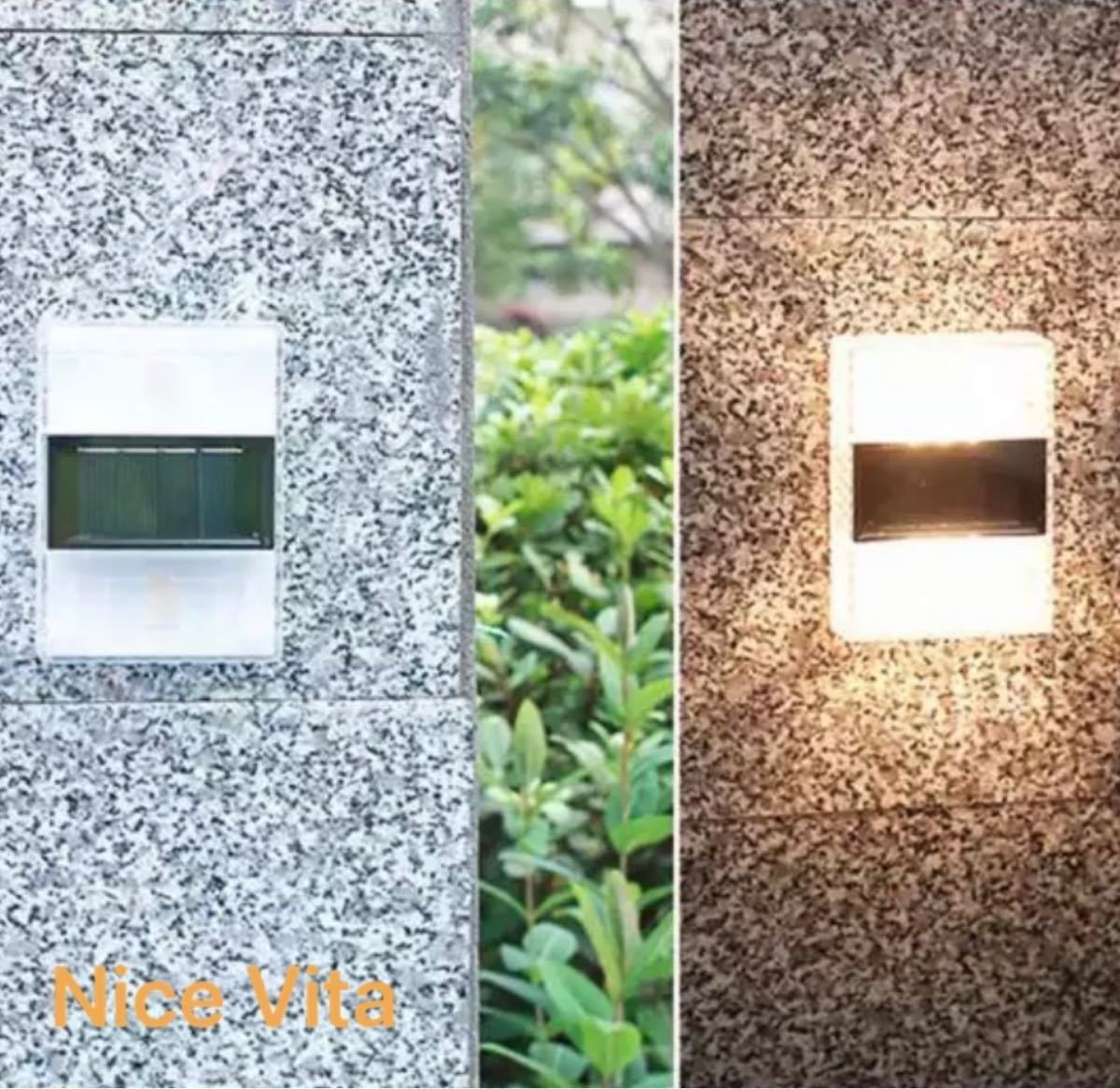 【素敵な雰囲気　匿名】4個　ガーデン　ソーラーライト　壁掛　太陽光　エクステリア　間接照明　ランプ　暖色　自動点灯　雑貨　フェンス