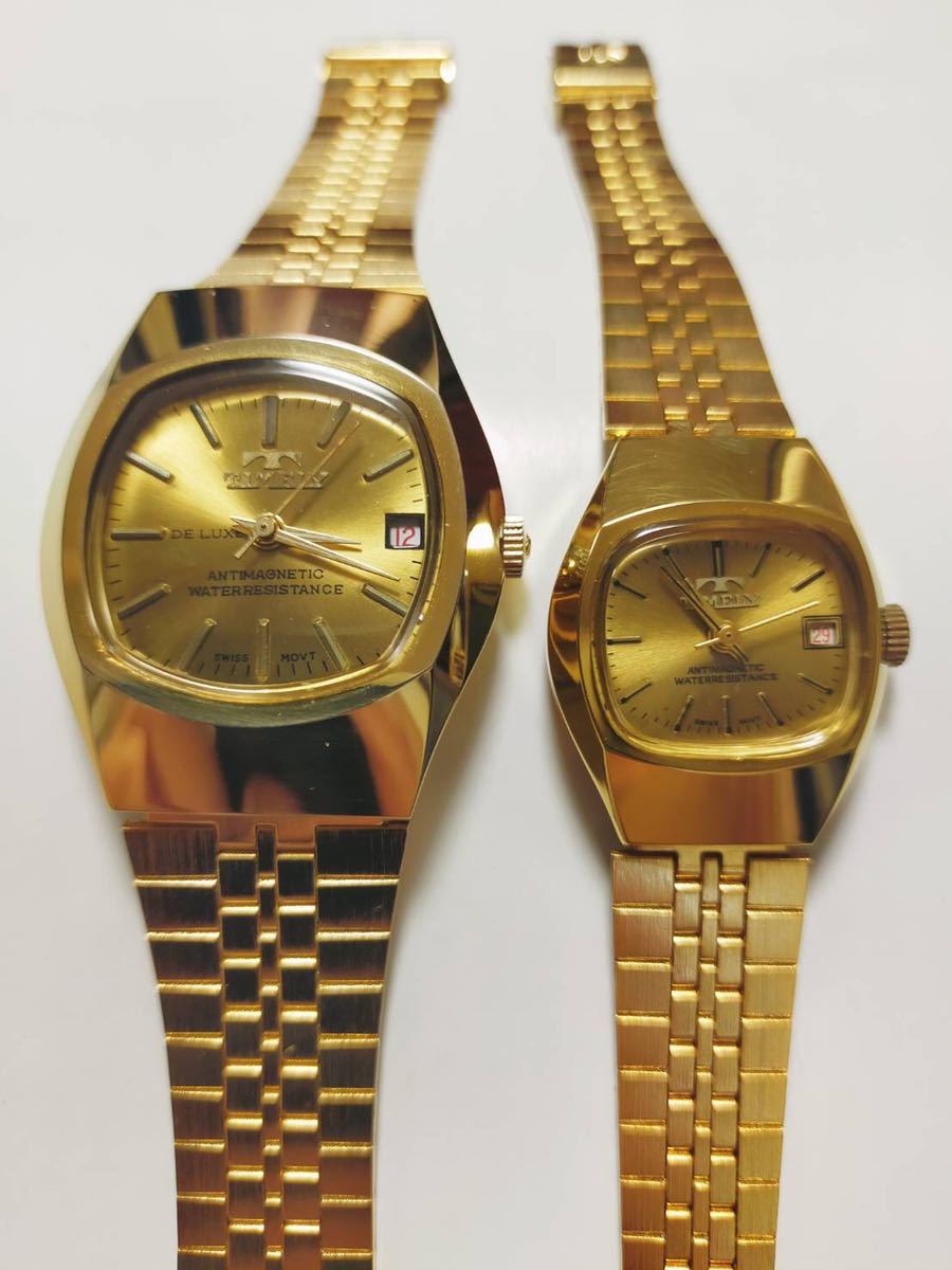 TIMELY タイムリー antimagnetic 自動巻き 腕時計 カレンダー ゴールド スイス製 2点セット 箱付き
