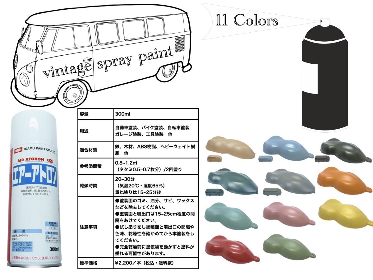  Vintage retro military matted spray paints [NOS Paint] [11 color ] car / bike painting delustering gloss erasing car Be Schic sombreness color 