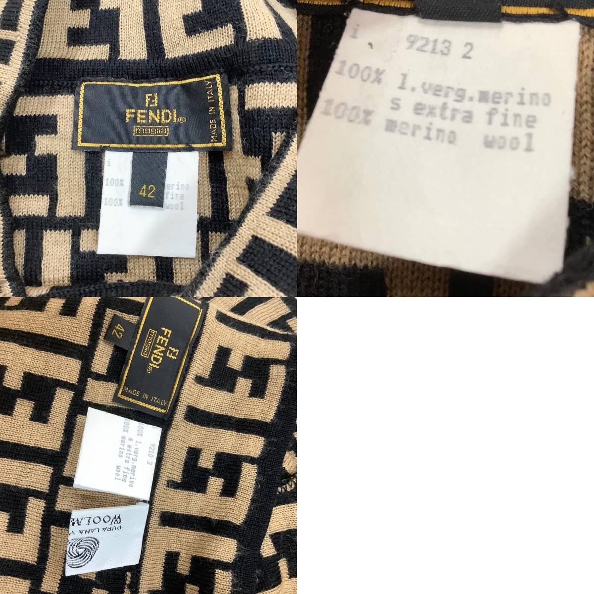 ◇服◇FENDI フェンディ セットアップ ズッカ柄 ニット サイズ42 ◇服◇FENDI フェンディ セットアップ ズッカ柄 ニット サイズ42