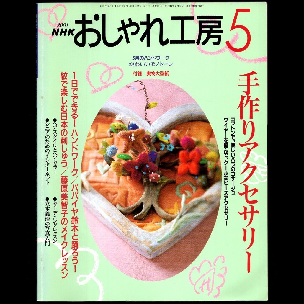 本 雑誌 「NHK おしゃれ工房 2001年4月号/5月号/6月号(3冊セット)」 日本放送出版協会 手芸 和裁 洋裁 編み物 刺しゅう 手作り クラフト_画像7