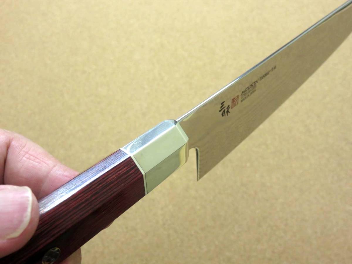 関の刃物 牛刀 21cm (210mm) 三昧 荒波 VG-10 VG-2 コアレス鋼ステンレス 赤合板 精肉の仕分け 魚の処理 野菜切りなど 両刃万能包丁 日本製