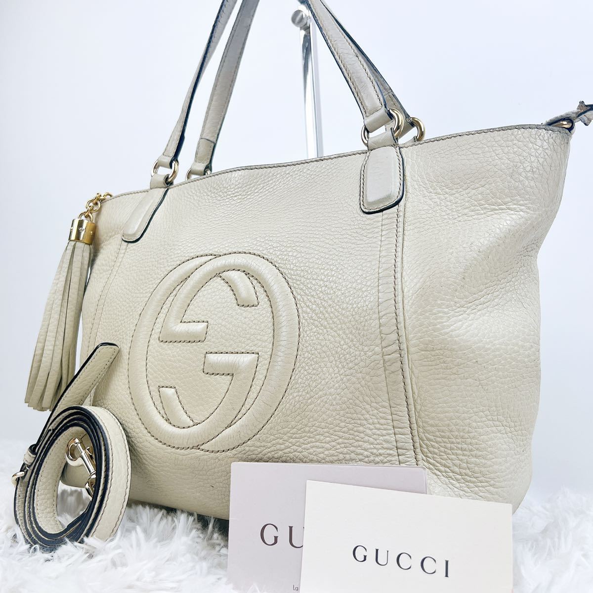 1円～ GUCCI ギャランティカード付き グッチ 369176 レザー タッセル