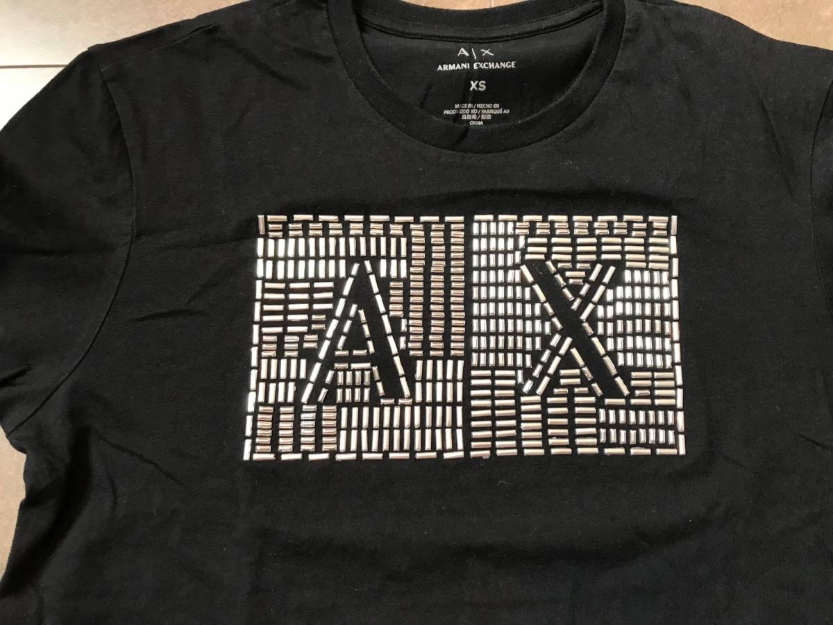 アルマーニエクスチェンジ　ARMANI EXCHANGE ＡＸ　Ａ|Ｘ　半袖　Ｔシャツ　黒　ブラック　ＸＳ　お洒落_画像2