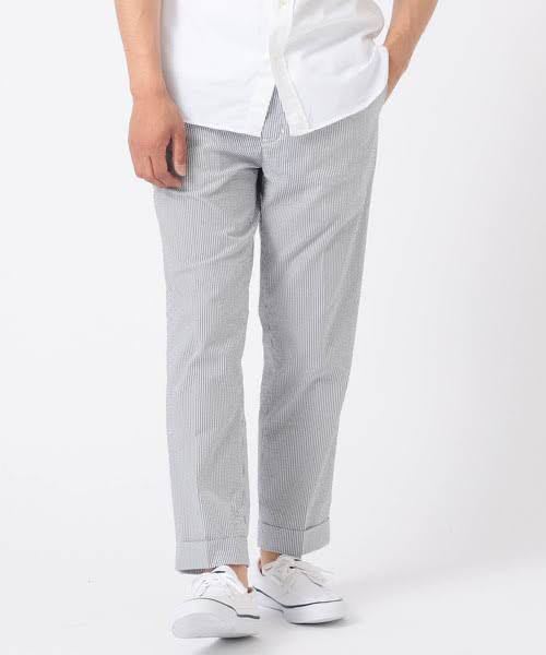 BEAMS PLUS / シアサッカー 9分丈パンツ