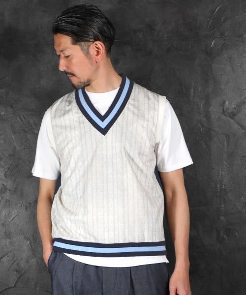 The DUFFER of ST.GEORGE ベスト 《classicsnew》SWITCHING VEST：馬場圭介氏監修 切替えデザイン プリントベスト