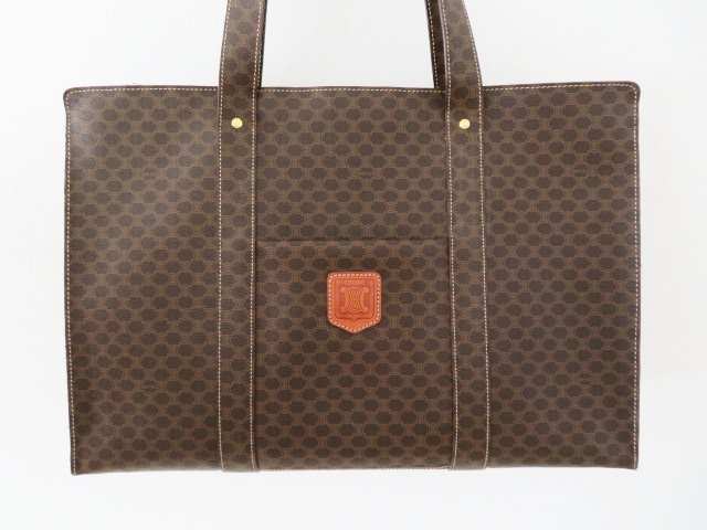 K07 CELINE セリーヌ マカダム柄 PVC トートバッグ ショルダーバッグ