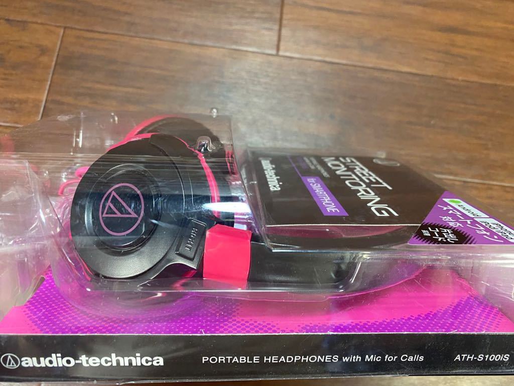 ♪♪audio-technica スマートホンなど ポータブル ヘッドホンATH-S100is ブラック/ピンク 美品♪♪_画像3