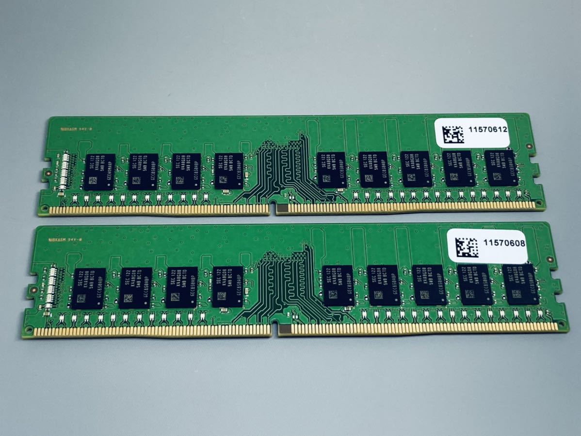 SAMSUNG DDR4 2666 ECC Unbuffered 16GBx2枚セット(計32GB)/Dell
