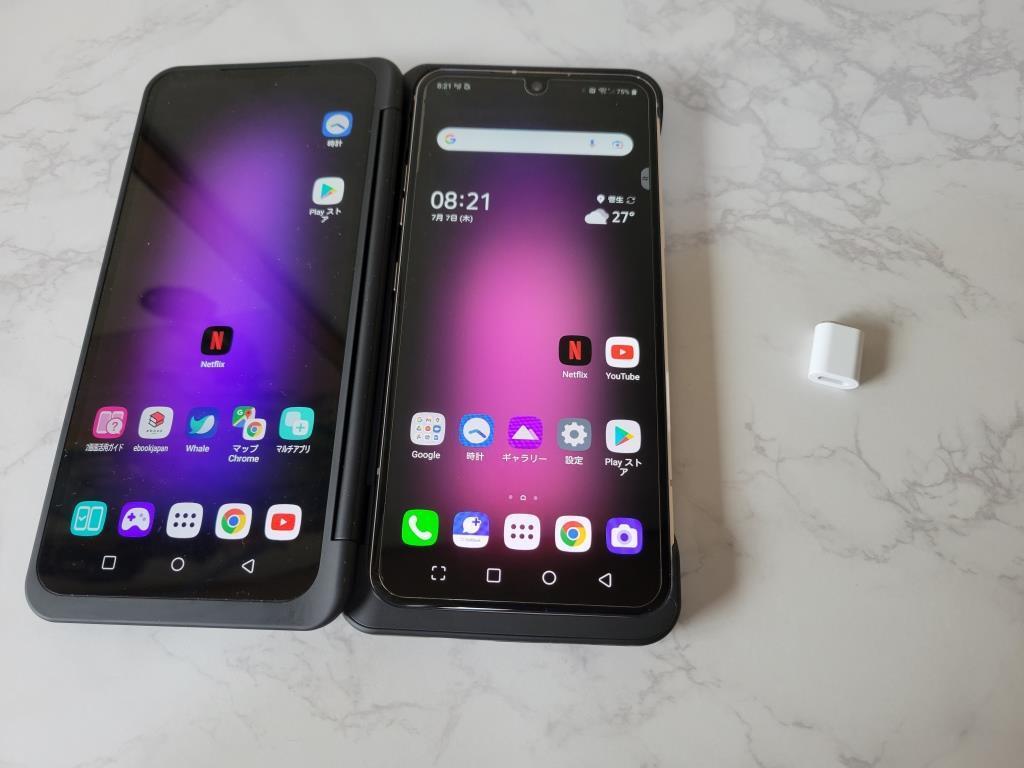 超美品 LG V60 ThinQ 5G デュアルスクリーンあり SoftBank SIMフリー